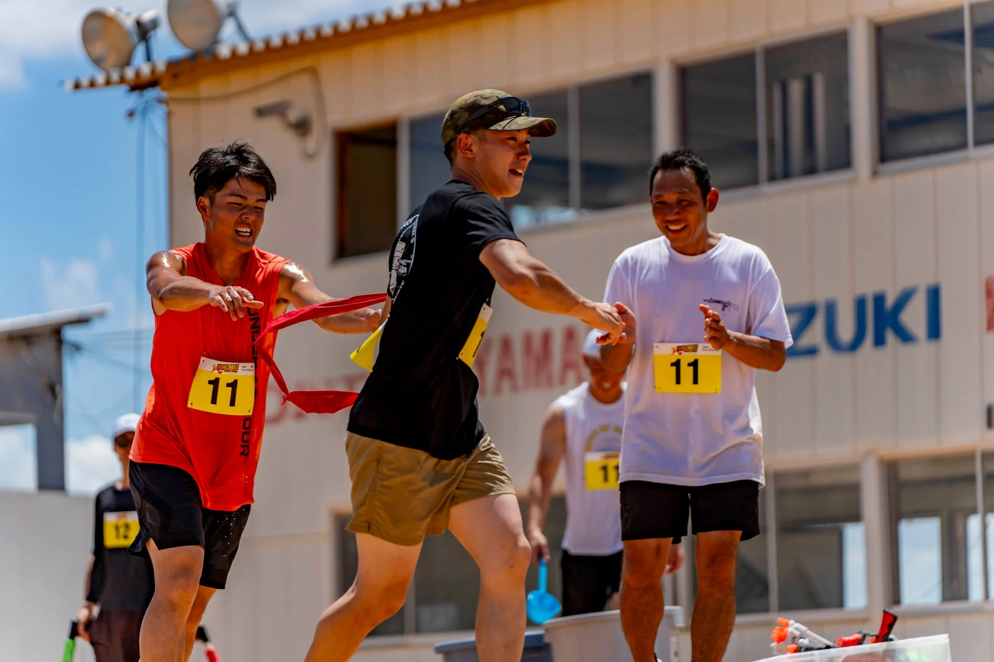 チームで水を使った競技