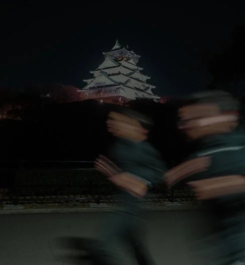 ライトアップされた夜の大阪城