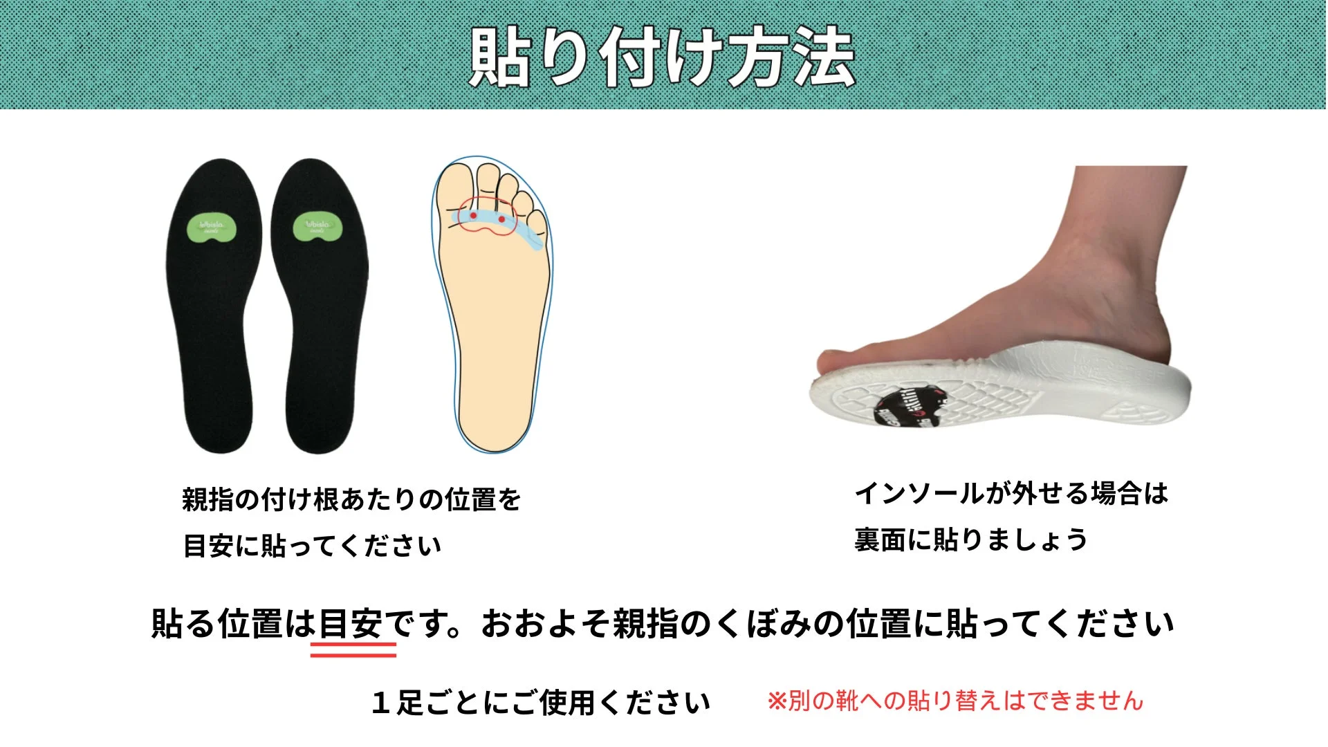 インソールの貼り付け方法