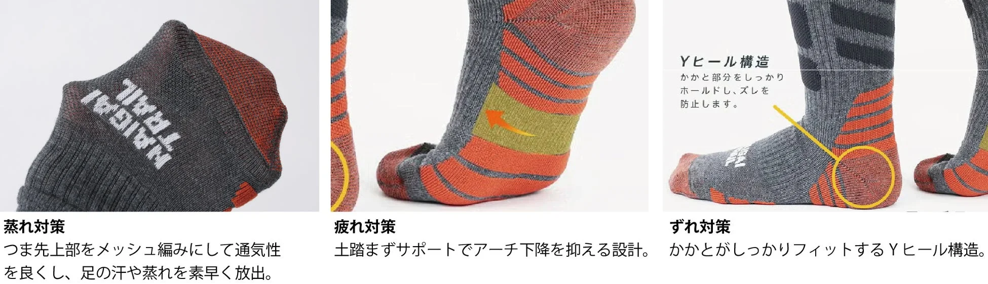 メリノウール混 段階着圧ハイソックス MERINO MIX14 機能説明