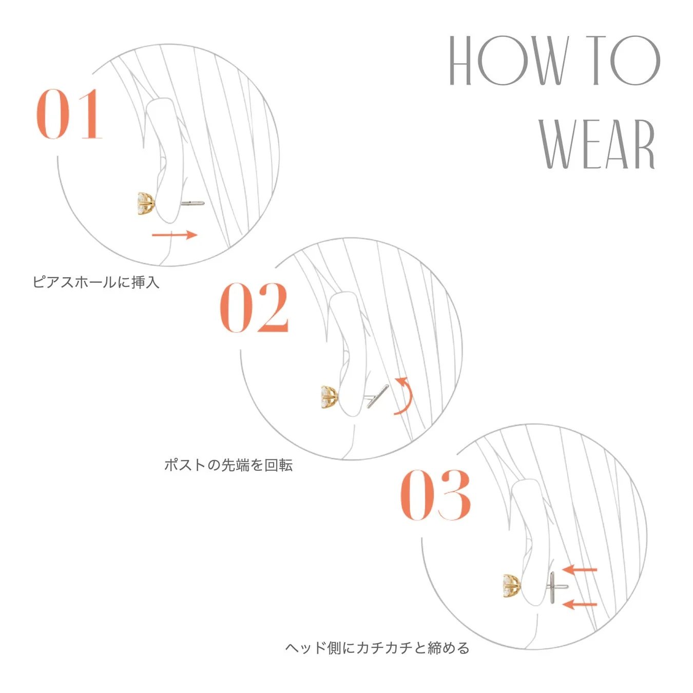 ピアスの装着方法