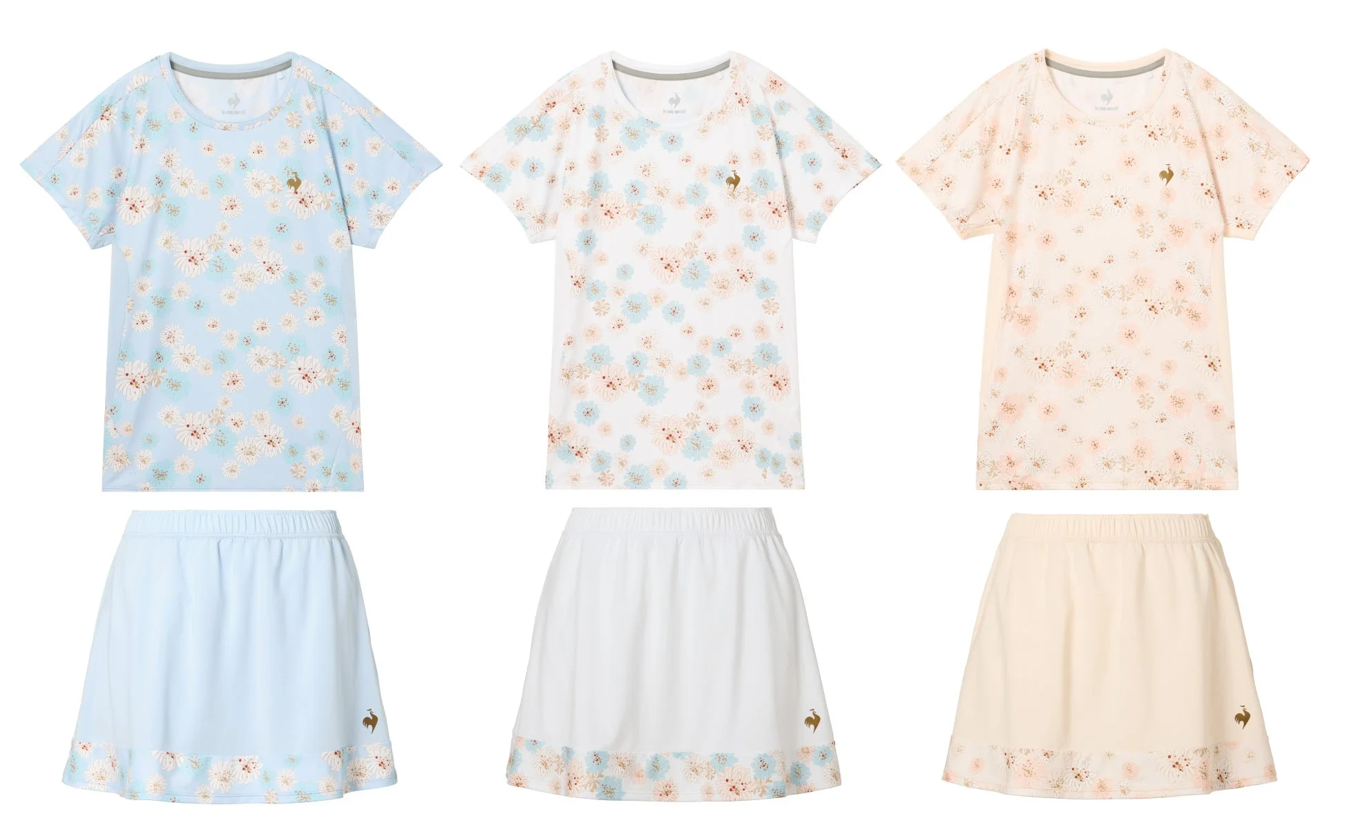 ルコックスポルティフのTシャツとスカートのセットアップ