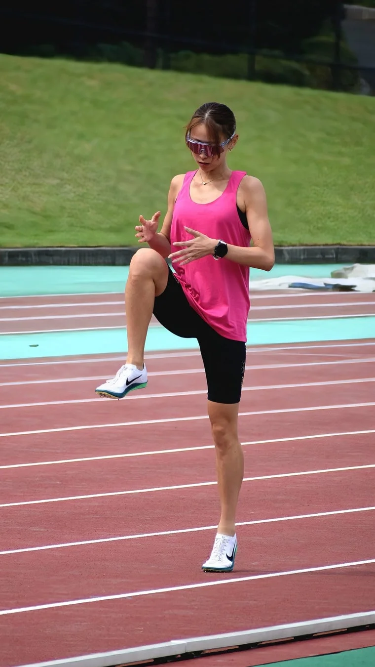 トレーニング中の山田桃愛選手