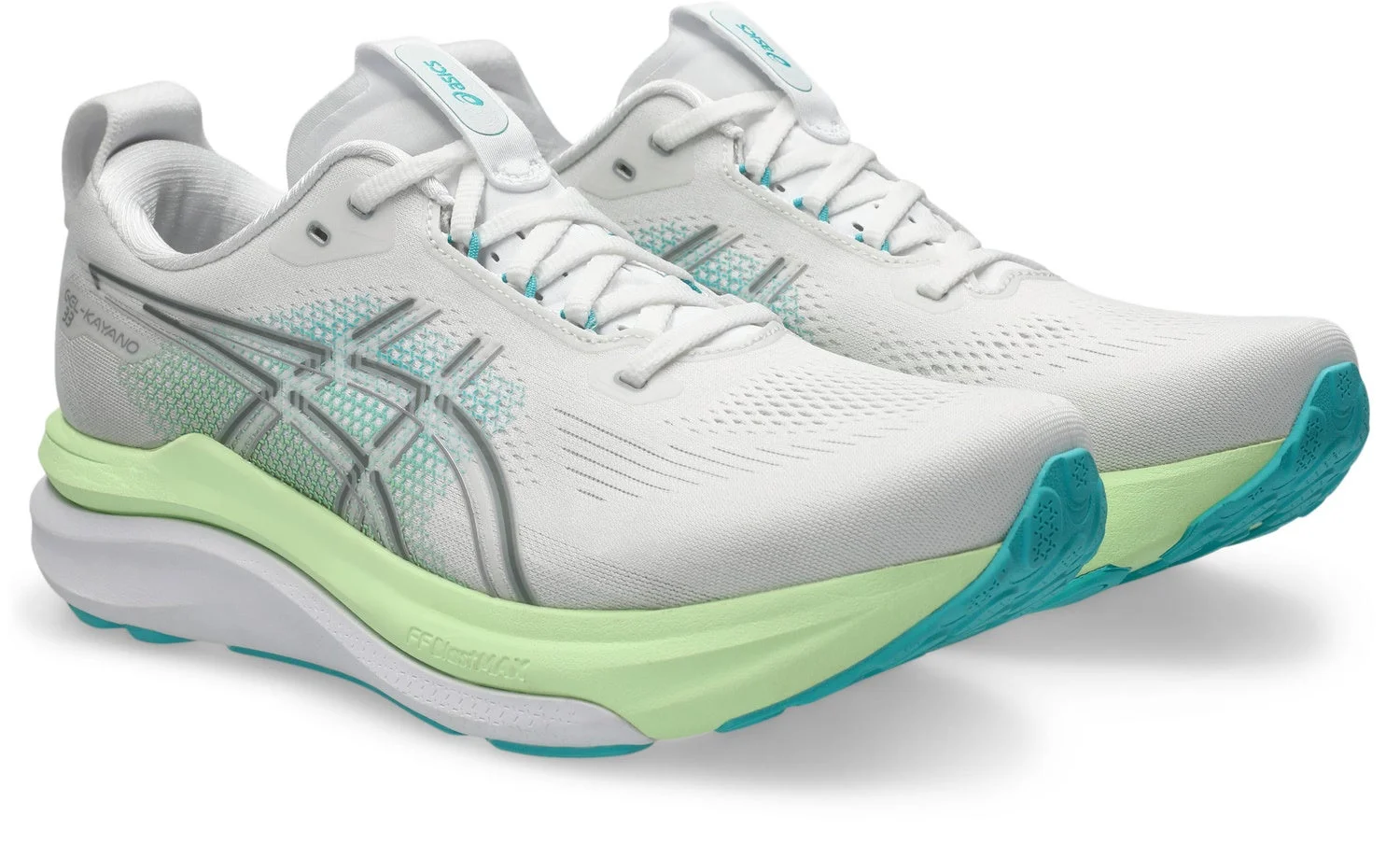 男性用 GEL-KAYANO 33 ホワイト×エナジーアクア